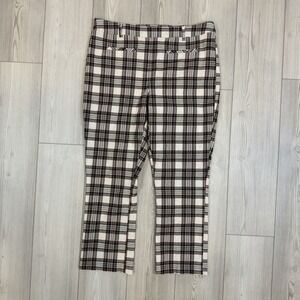 Tribal Plaid 16 Pull on Slimming Ankle Pants Stretch Dressy Casual Work Trousers